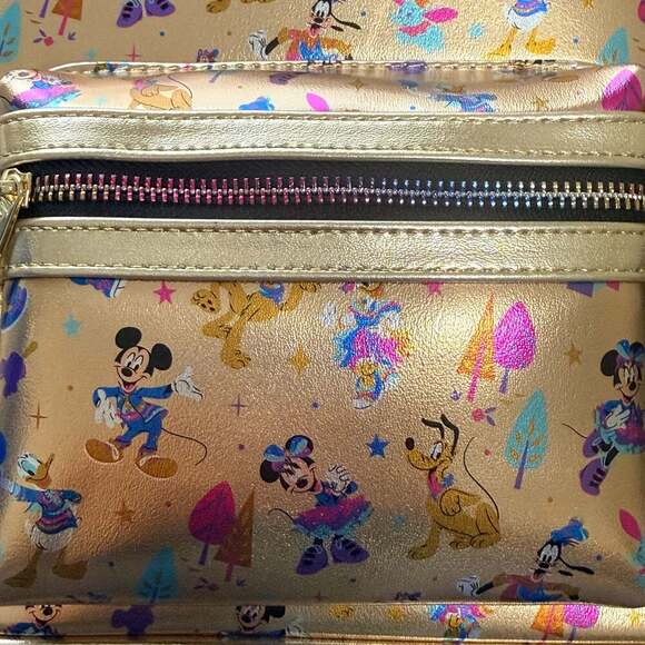 New Loungefly Disney Parks Disneyland 70th Anniversary Gold Backpack